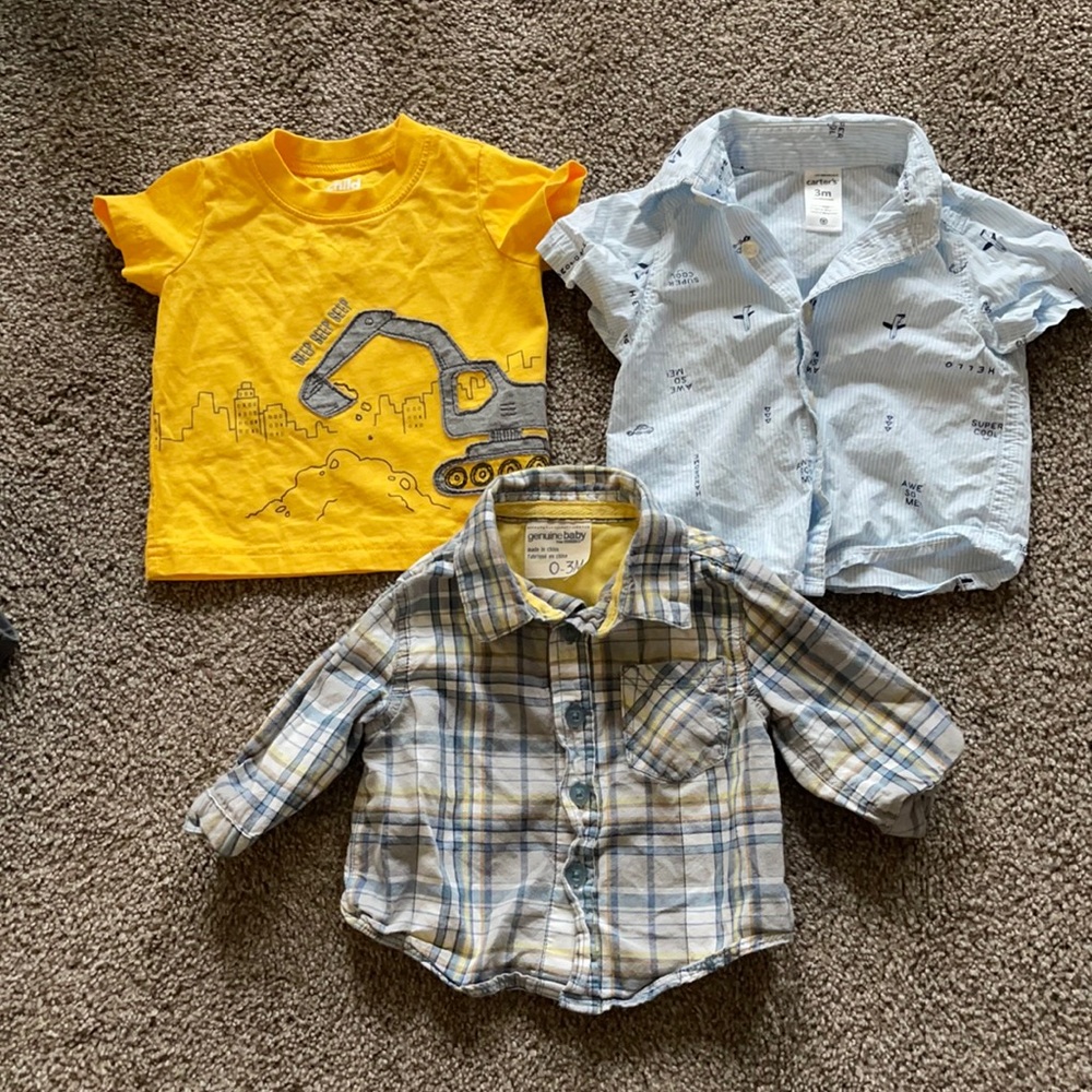 Bundle of 3 baby boys shirts